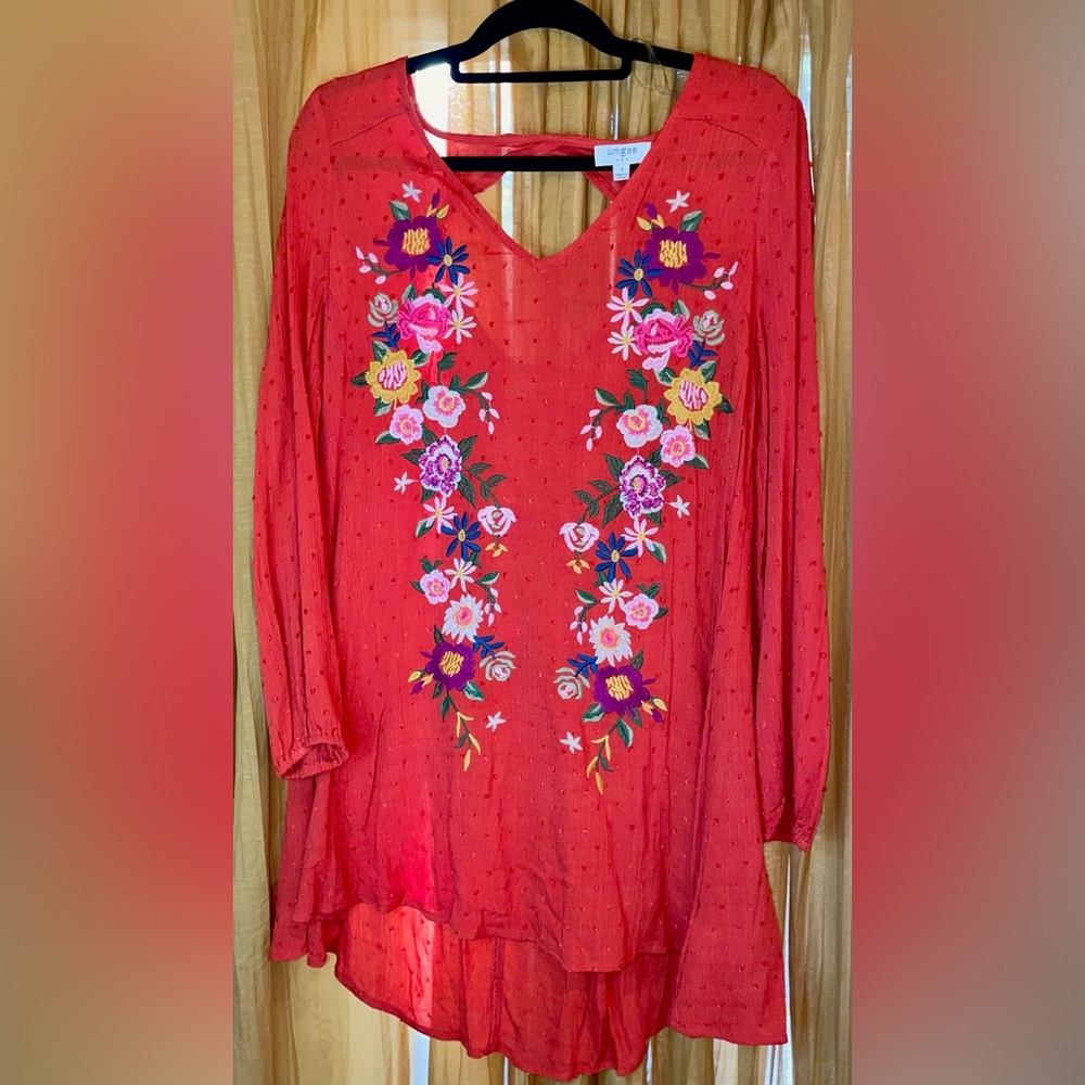 Embroidered fall dress size S